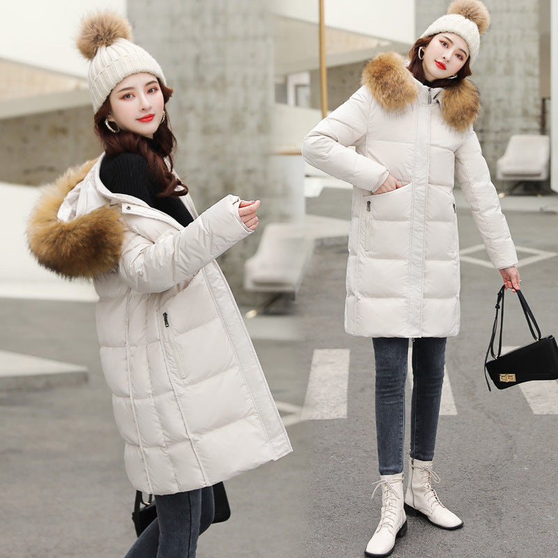 Padded Big Fur Collar Quilted Jackets