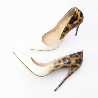 Animal Texture Pointed Toe High Heel Shoes