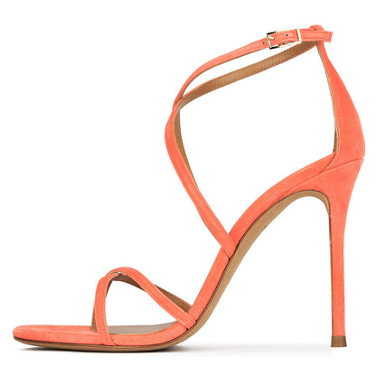 Round Head Strap High-heeled Sandal