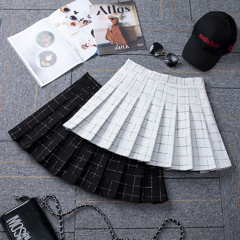 High Waist Slim Plaid Skirts