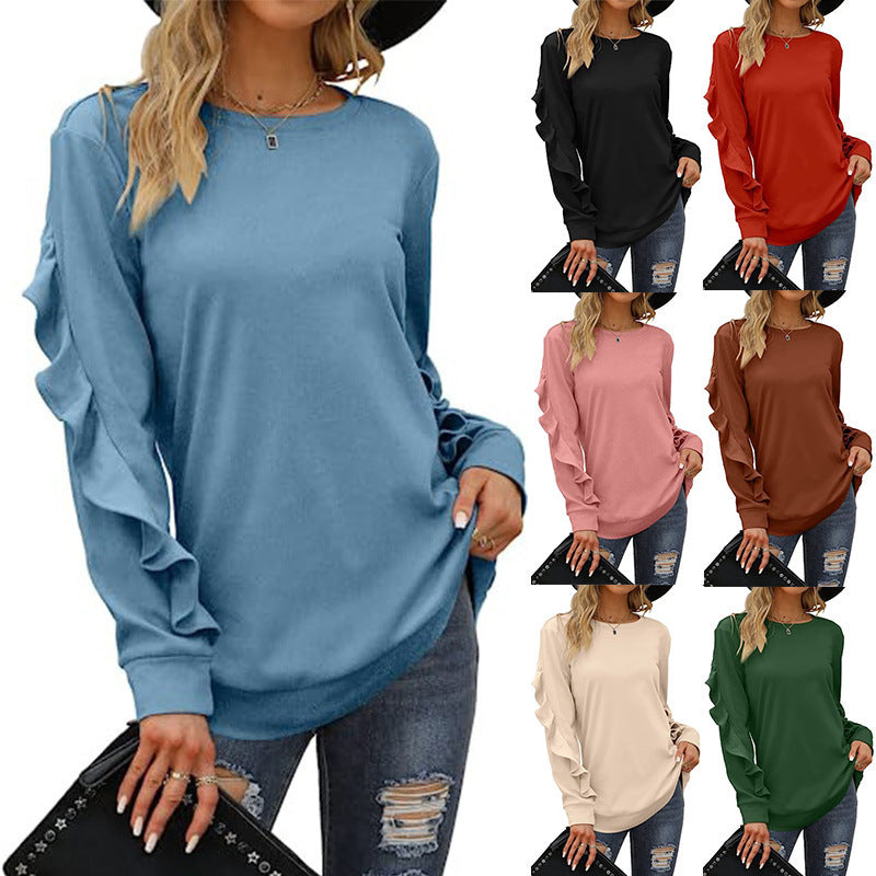 Pleated Long Sleeve Sweaters