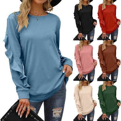 Pleated Long Sleeve Sweaters