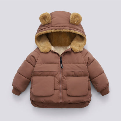 Short Thick Hooded Warm Jacket