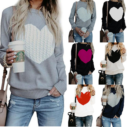 Love Printed Pullover Sweaters