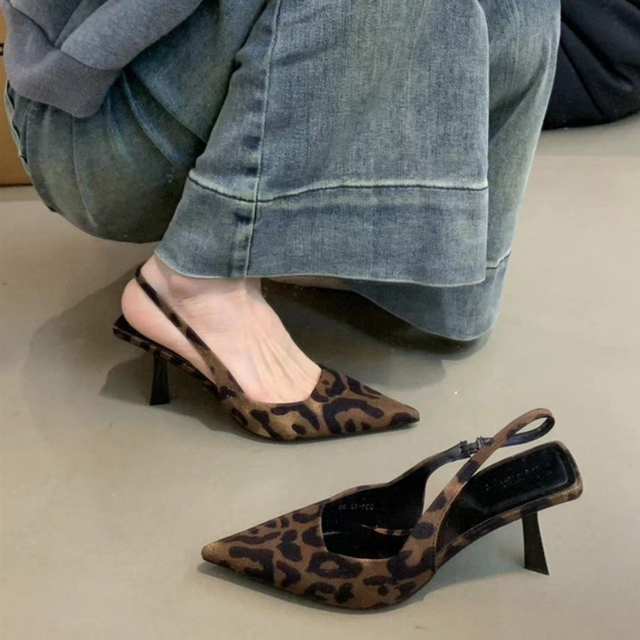 Leopard-print High-heeled Shoes