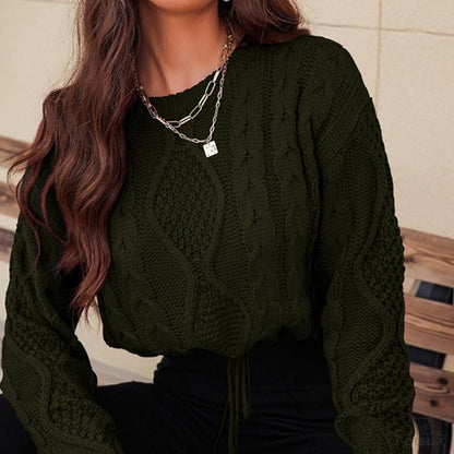 Long Sleeve Knitted Crew Neck Casual Sweaters