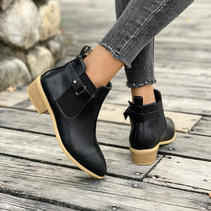 High heel black boots