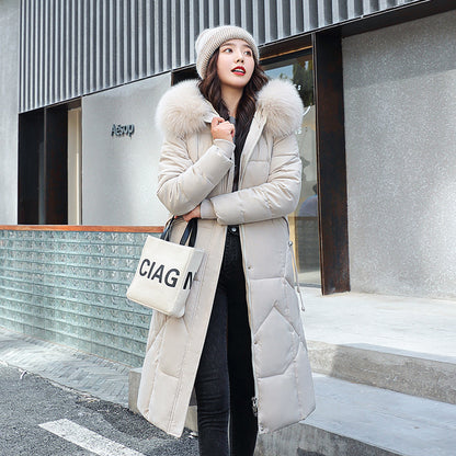 Padded Quilted Jackets With Thick Fur Collar