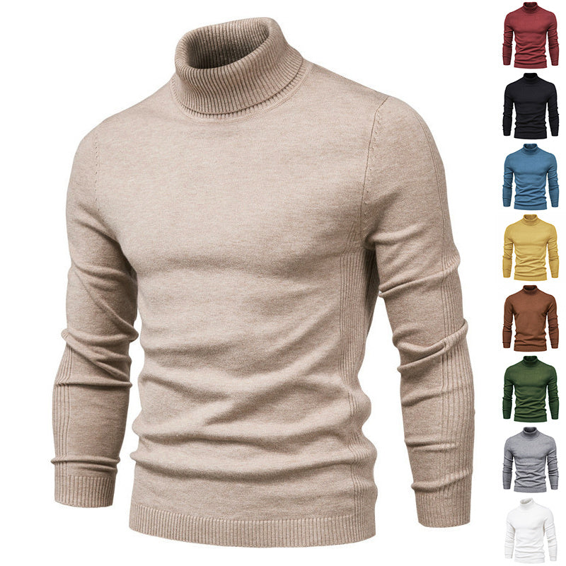 Solid Color Slim Turtleneck Sweaters