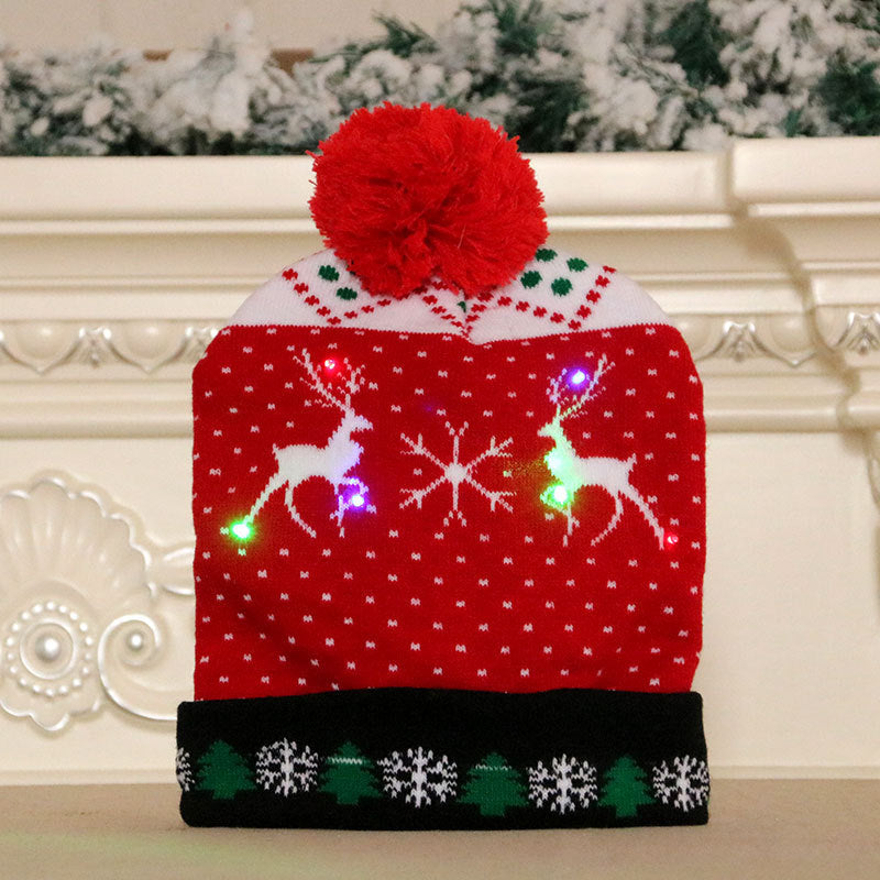 Colorful Glowing Knitted Hat Christmas Hat