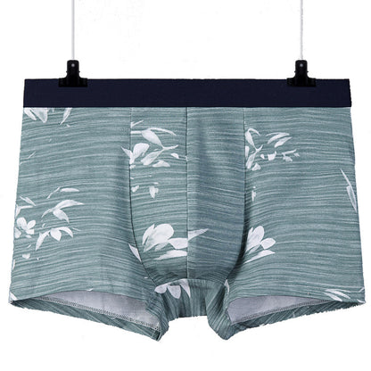 Men's Mid-waist Boxer Printed Cotton