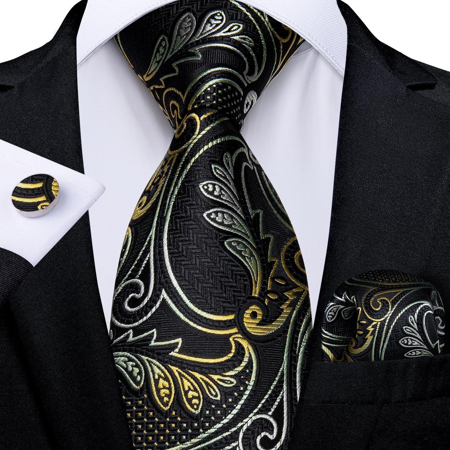 Neckties Luxury Black And Gold