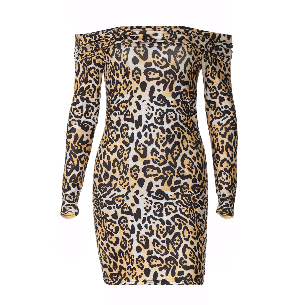 One-neck Leopard Printed Sexy Hip Dress