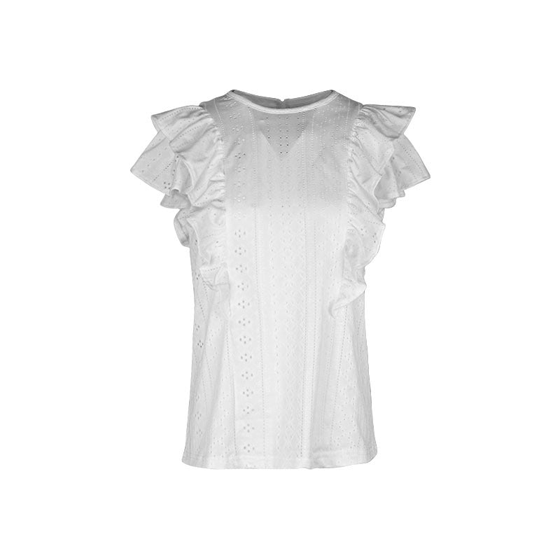 Camisas casuales blancas con volantes