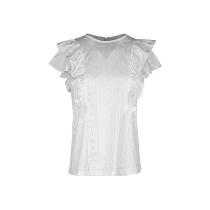 Camisas casuales blancas con volantes