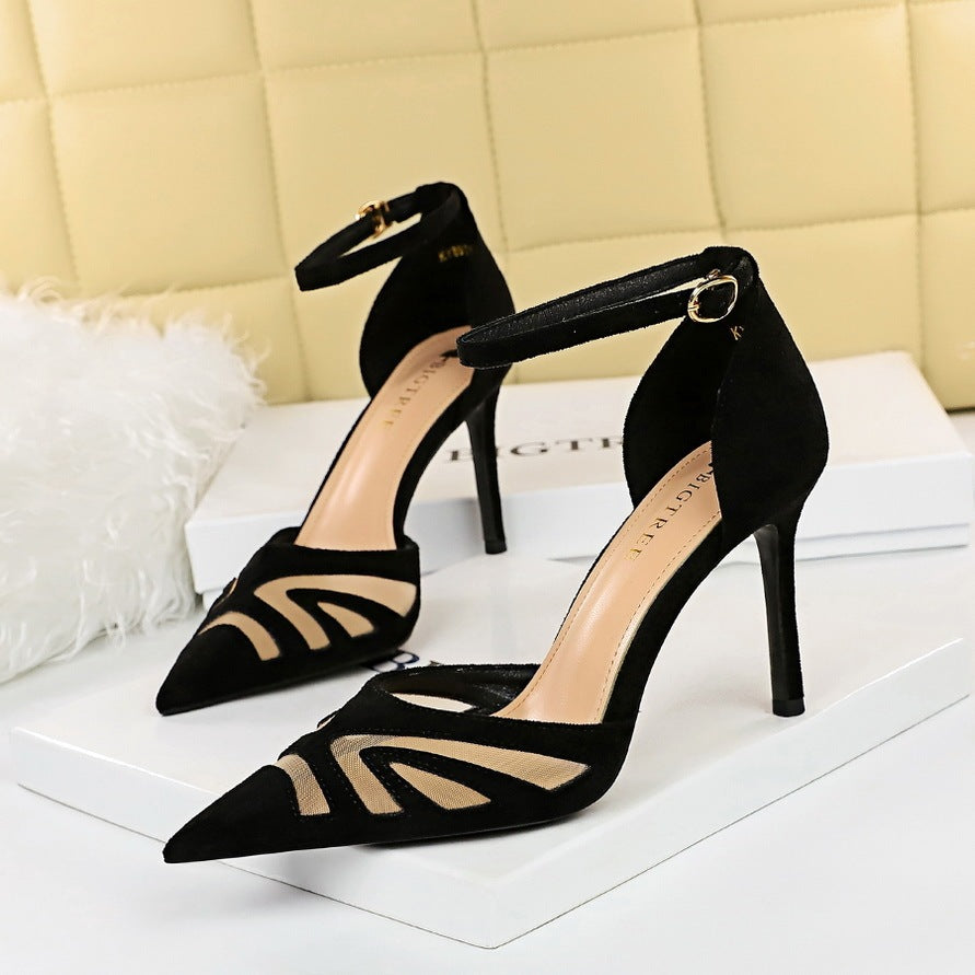 Pointed Toe Nightclub Mesh Hollow-out Strap Sandals