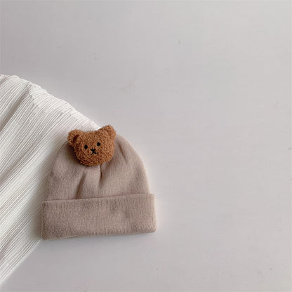 Baby wool hat winter bear cute 0-1 year old