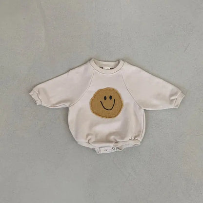 Smiley Face Sweatshirt Baby Rompers