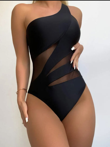 Solid Color One-piece Swimsuit Bikini