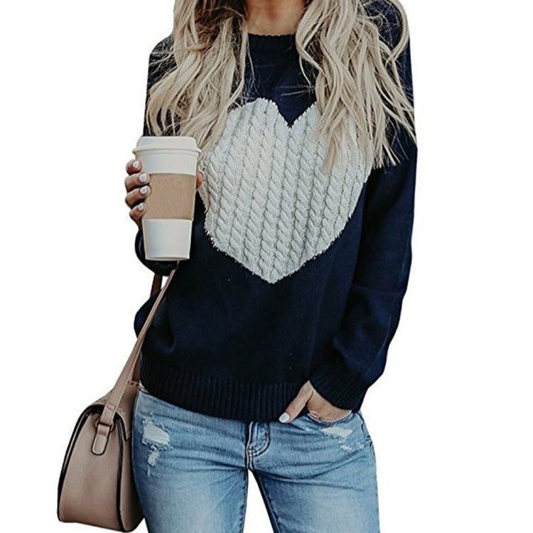 Love Printed Pullover Sweaters