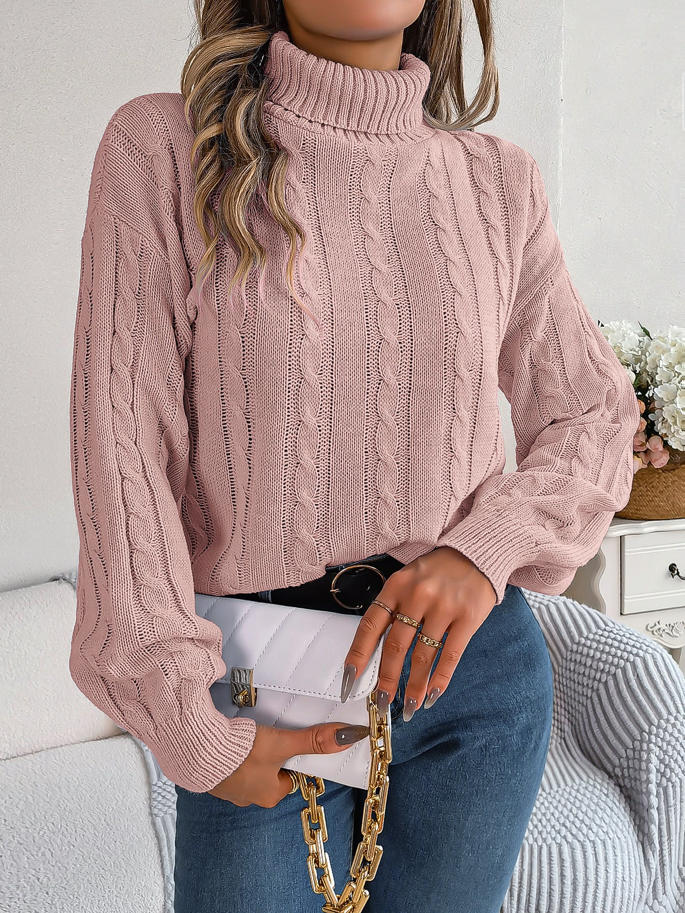 Casual Long Sleeve Turtleneck Sweaters