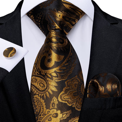 Neckties Luxury Black And Gold