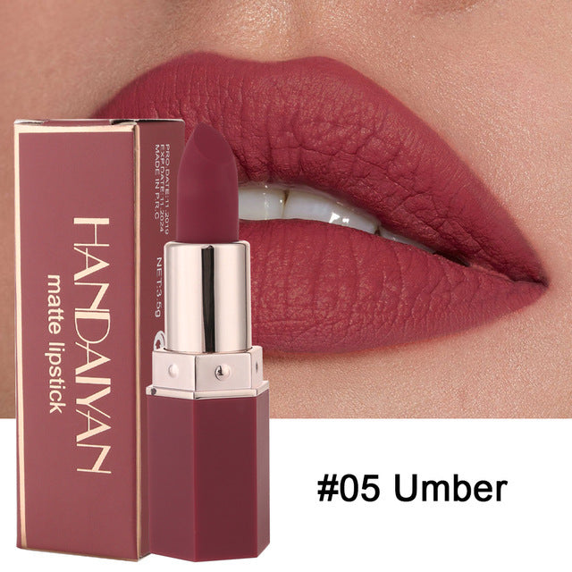 6-color waterproof nude matte durable lipstick