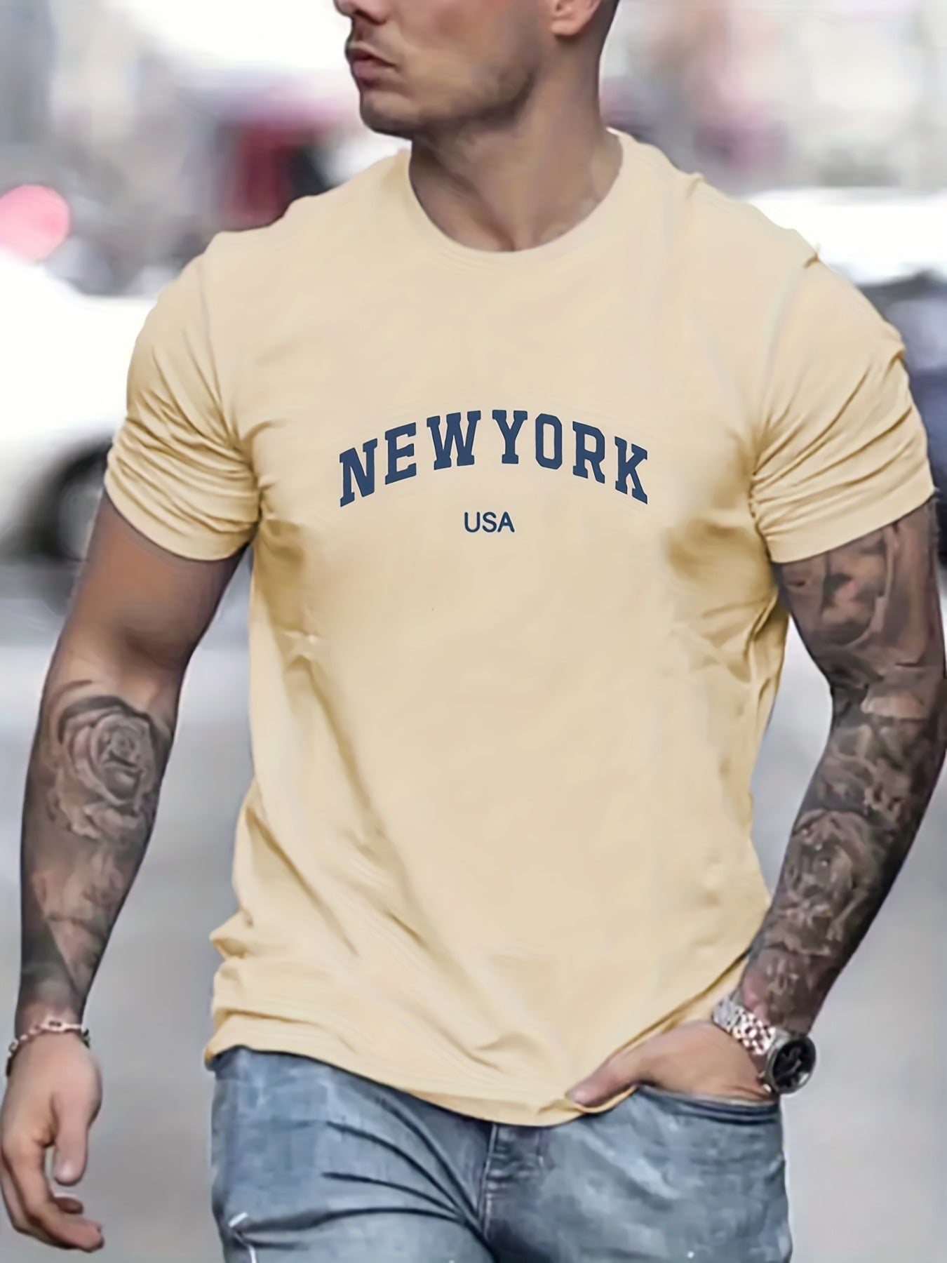 New York Printed Cotton T-shirts