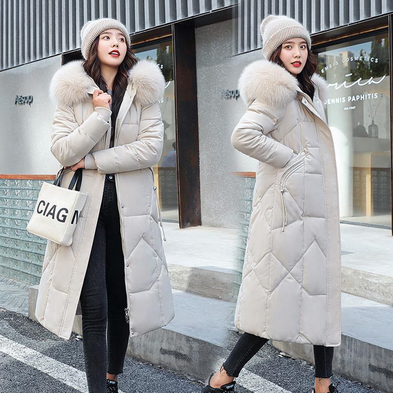 Padded Quilted Jackets With Thick Fur Collar