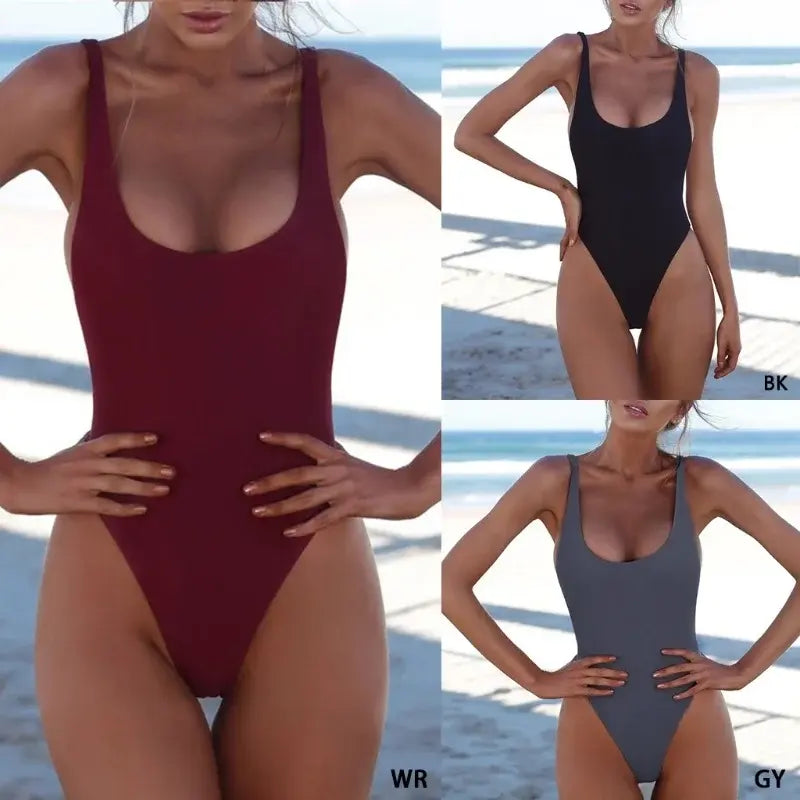 Chic Black Backless One Piece Swimsuits