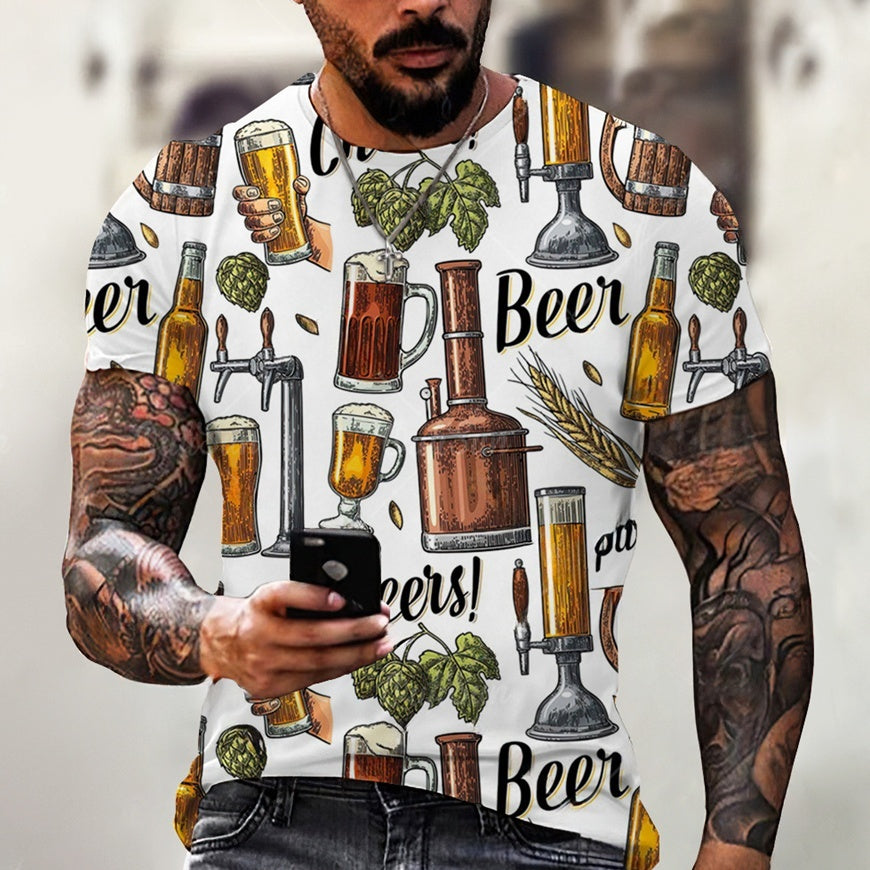 Beer Printing Vintage T-shirts