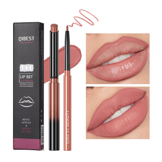 Waterproof long-lasting matte lip liner pencils set in natural colors