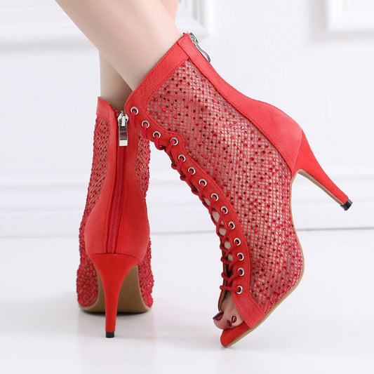 Red Hollow High Heels