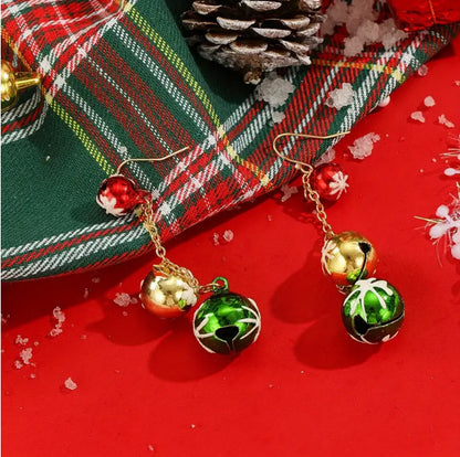 Elegant Cute Christmas Colorful Bell Tassel Earrings