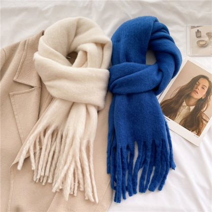 Mohair Pure Color Winter Warm Scarfs