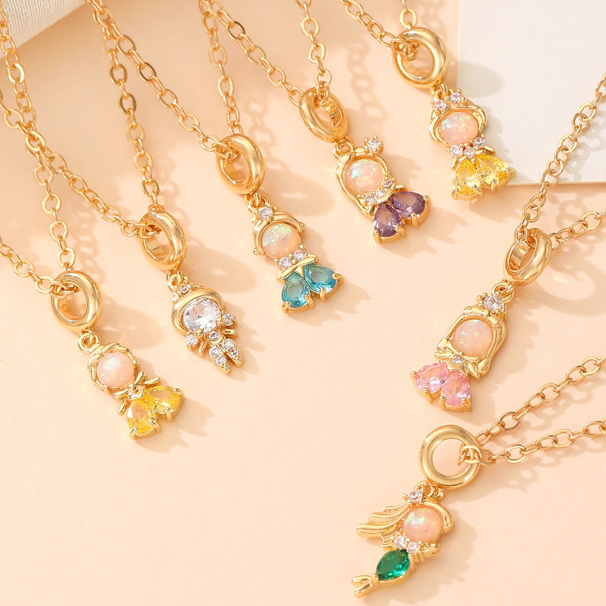 Fairy Princess Necklace Women's Fashion Colorful Zircon