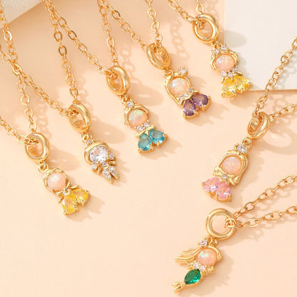 Fairy Princess Necklace Women's Fashion Colorful Zircon