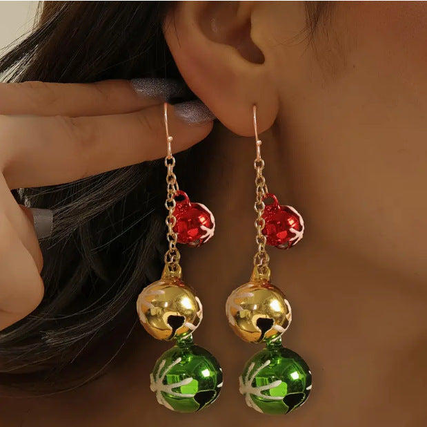 Elegant Cute Christmas Colorful Bell Tassel Earrings