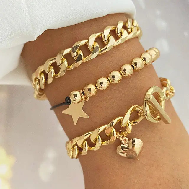 Charm Bracelet Bangles Set