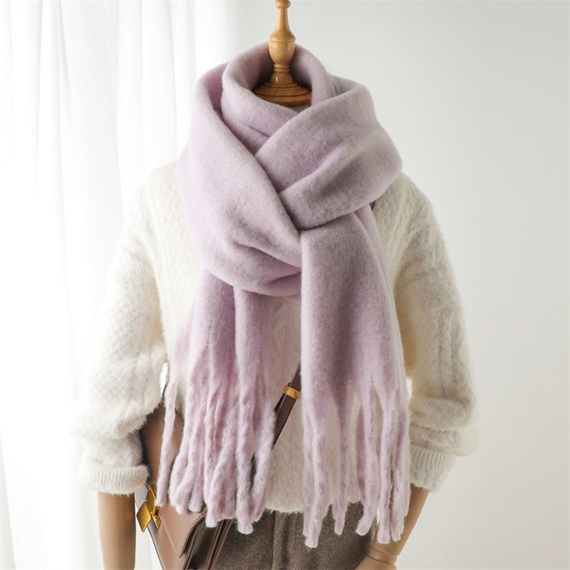 Mohair Pure Color Winter Warm Scarfs