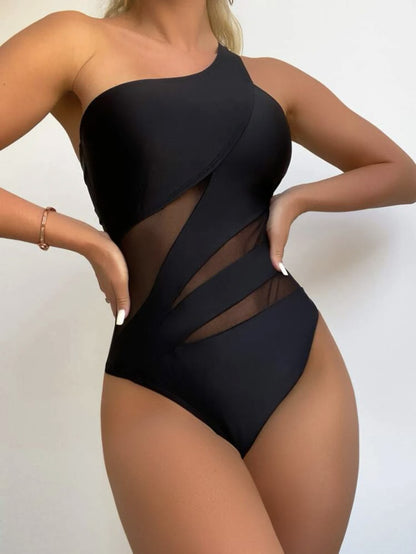 Solid Color One-piece Swimsuit Bikini