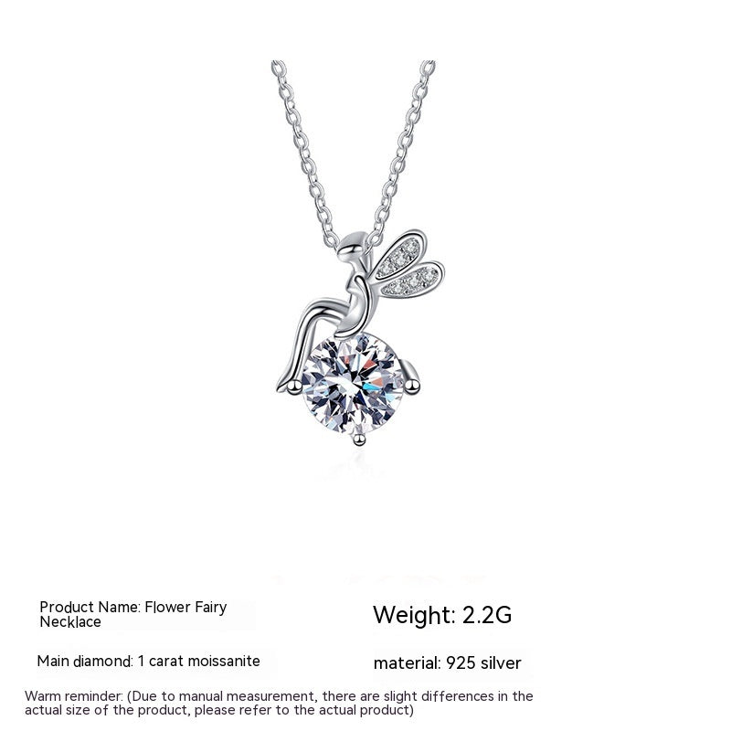 Moissanite Fairy Silver Necklaces