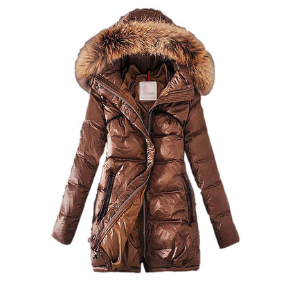 Fur Collar Thick Slim Down Padded Jackets