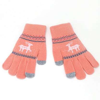 Christmas Patterned Jacquard Knitted Gloves