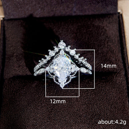 Water Drop Lace Crown Ring Set