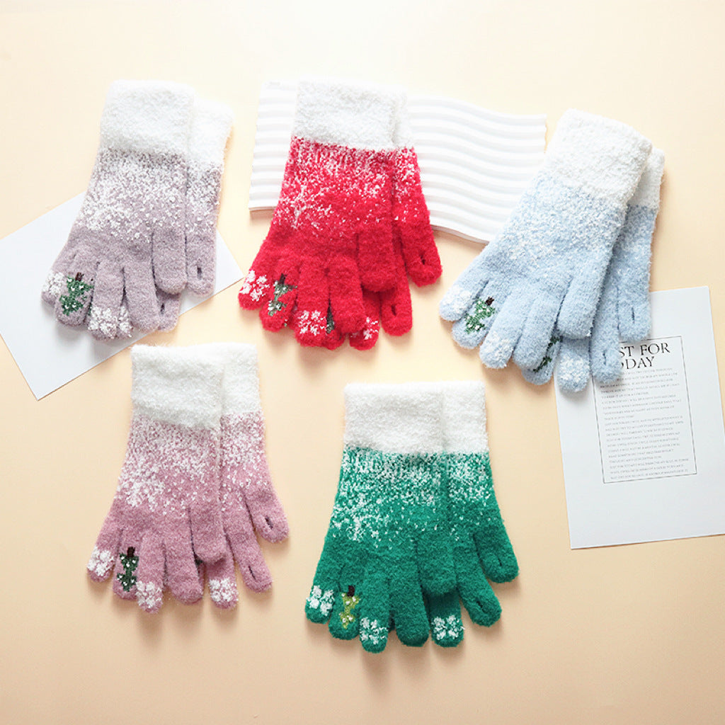 Open Finger Fleece-lined Gloves for Touch Screen