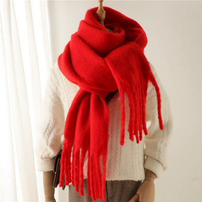 Mohair Pure Color Winter Warm Scarfs