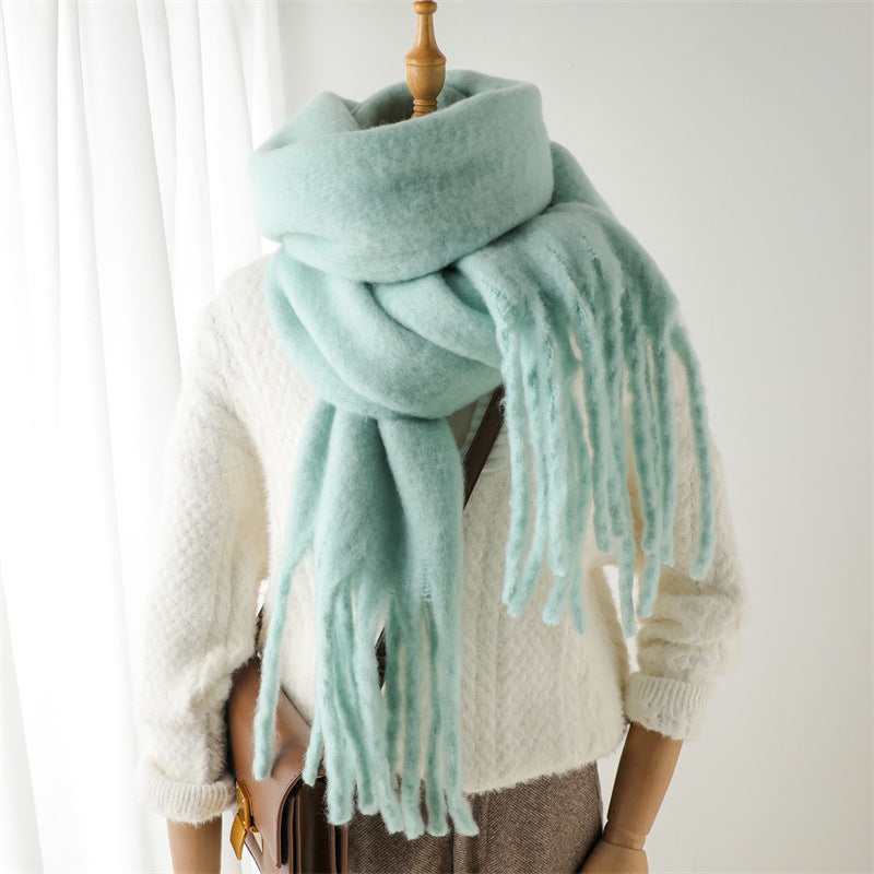 Mohair Pure Color Winter Warm Scarfs