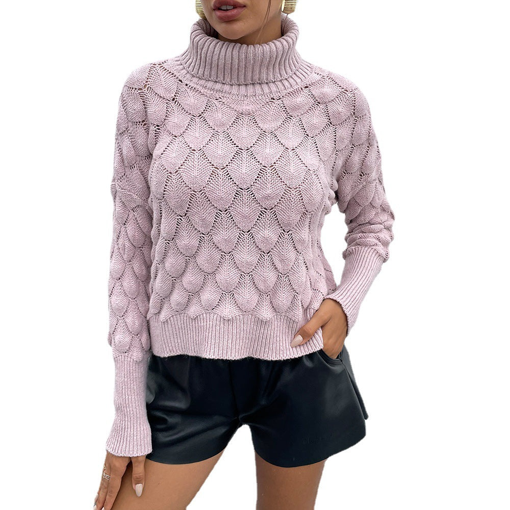 Turtleneck Pullover Rhombus Sweaters