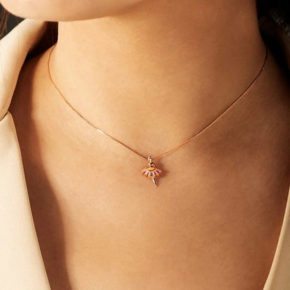 Rose Gold Ballet Girl Necklaces